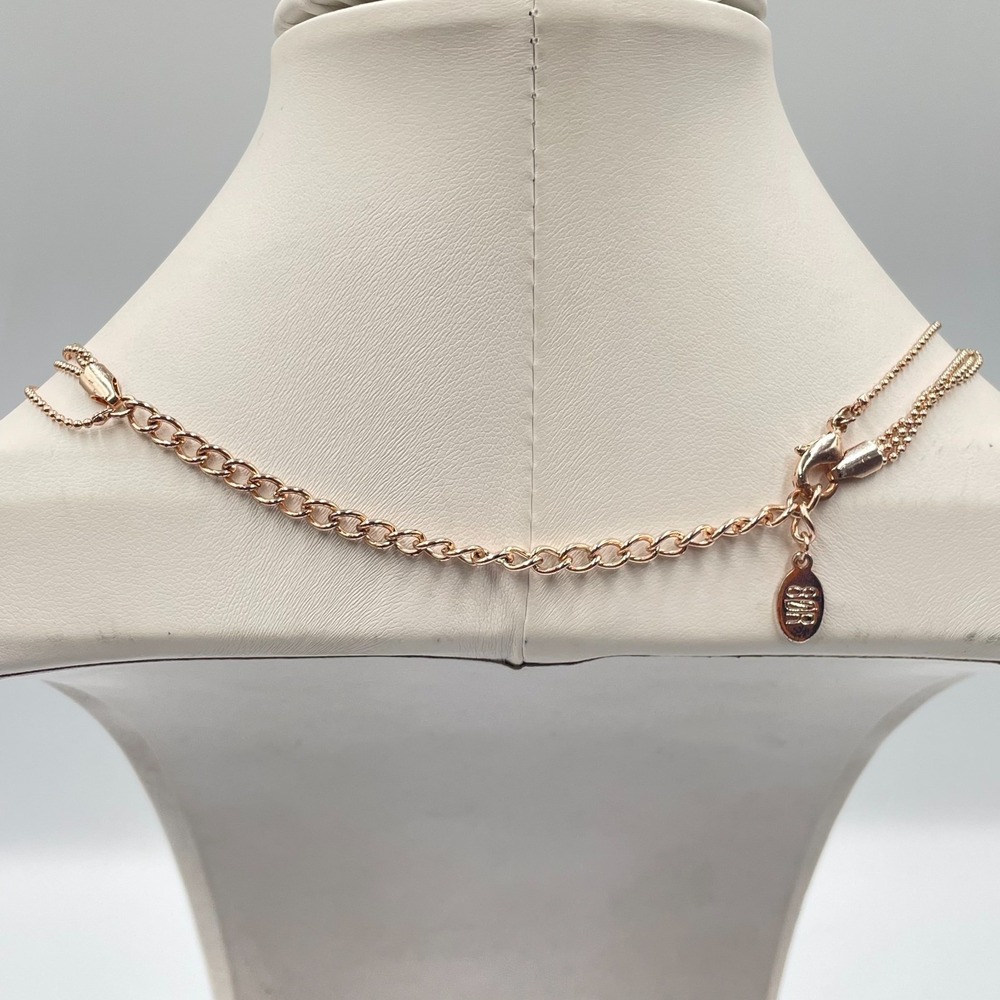 Vintage SAR Rose Gold Tone Multi Strand Beaded Y-Necklace Layered Lariat Boho - Picture 5 of 10